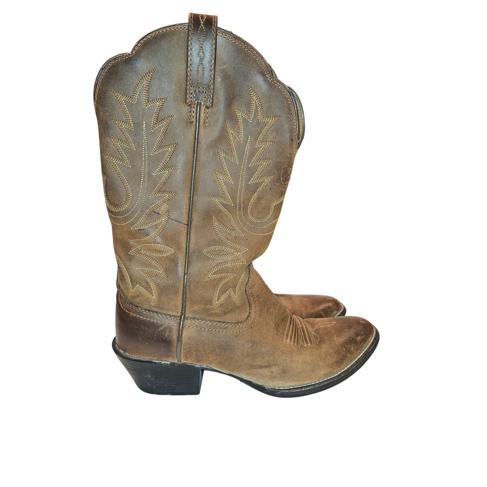 Ariat Heritage Western Boots Women 7B Brown Leather R-Toe 10001021